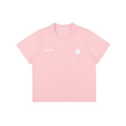 Piv'vee Caddi'vee Tee Holder Collar T-shirt-Pink
