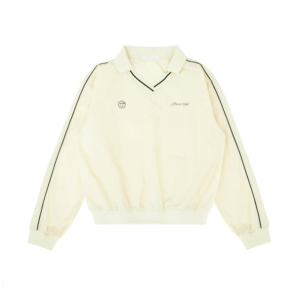 Piv'vee Club Piste Top in cream with contrasting trim and logo for stylish casual wear