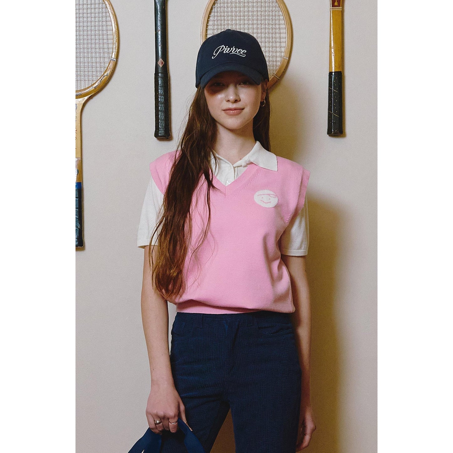 piv'vee essential v neck knit vest - the golf season | one stop for your golf shopping!