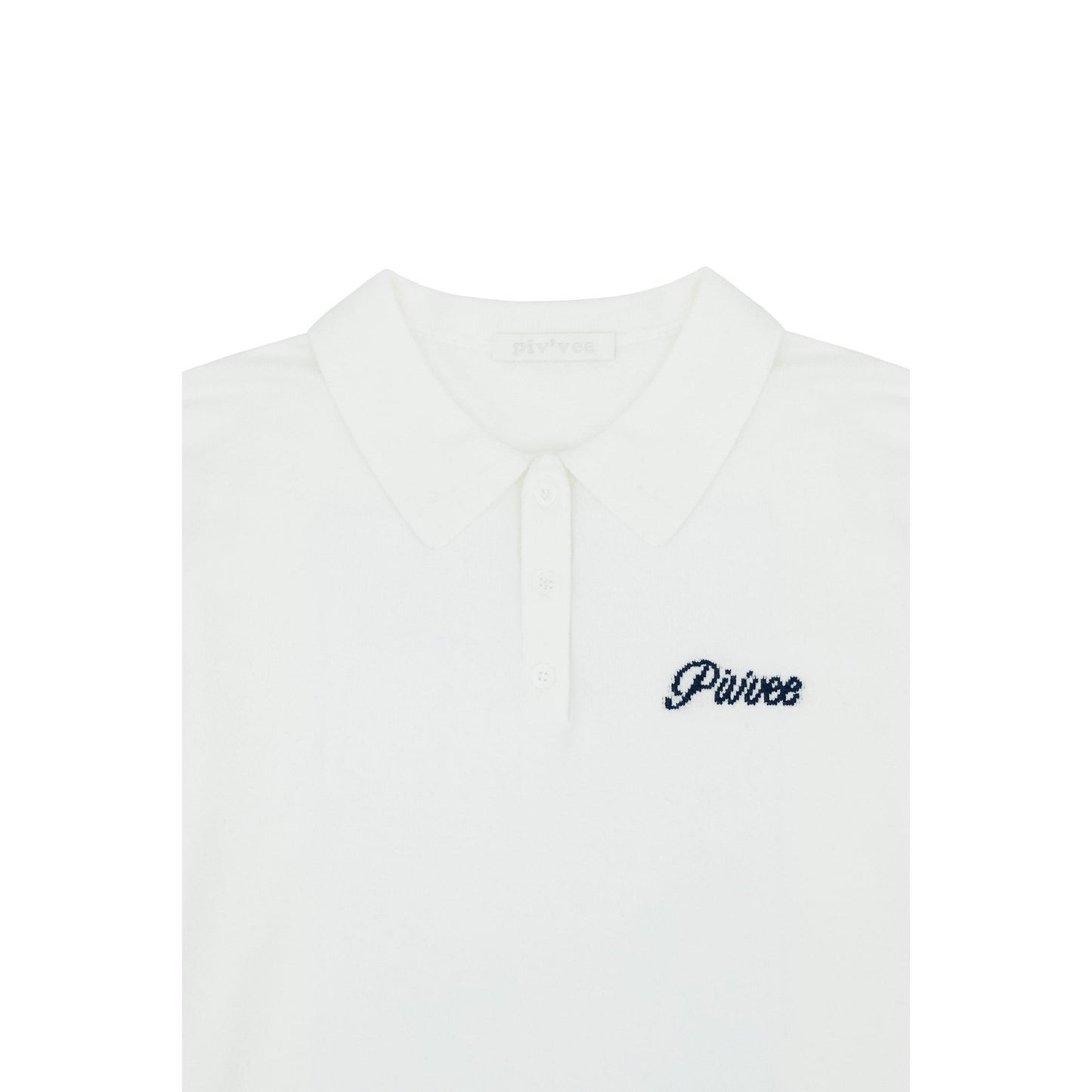 piv'vee giant smiley knit pk shirt-cloud white