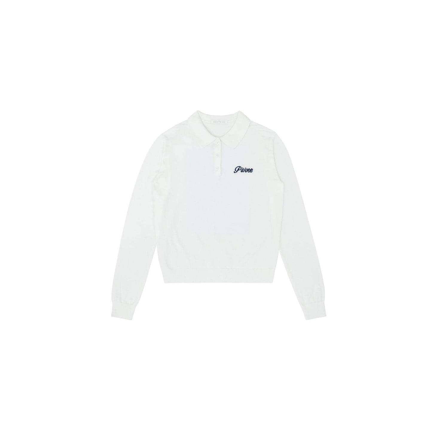 piv'vee giant smiley knit pk shirt-cloud white