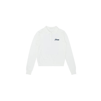 Piv'vee Giant Smiley Knit PK Shirt-Cloud White