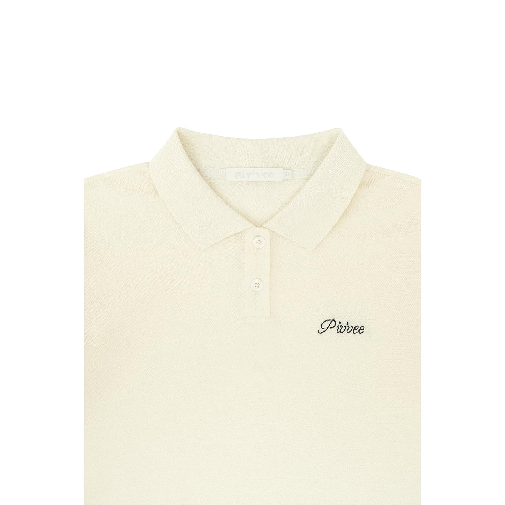 Piv'vee Lettering Crop PK Shirt - The Golf Season | One Stop for Your Golf Shopping!