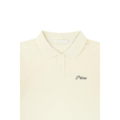 Piv'vee Lettering Crop PK Shirt - The Golf Season | One Stop for Your Golf Shopping!