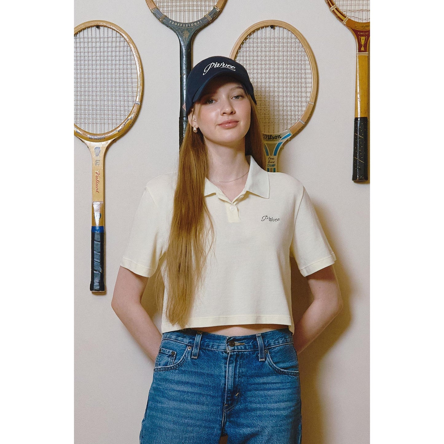 piv'vee lettering crop pk shirt - the golf season | one stop for your golf shopping!