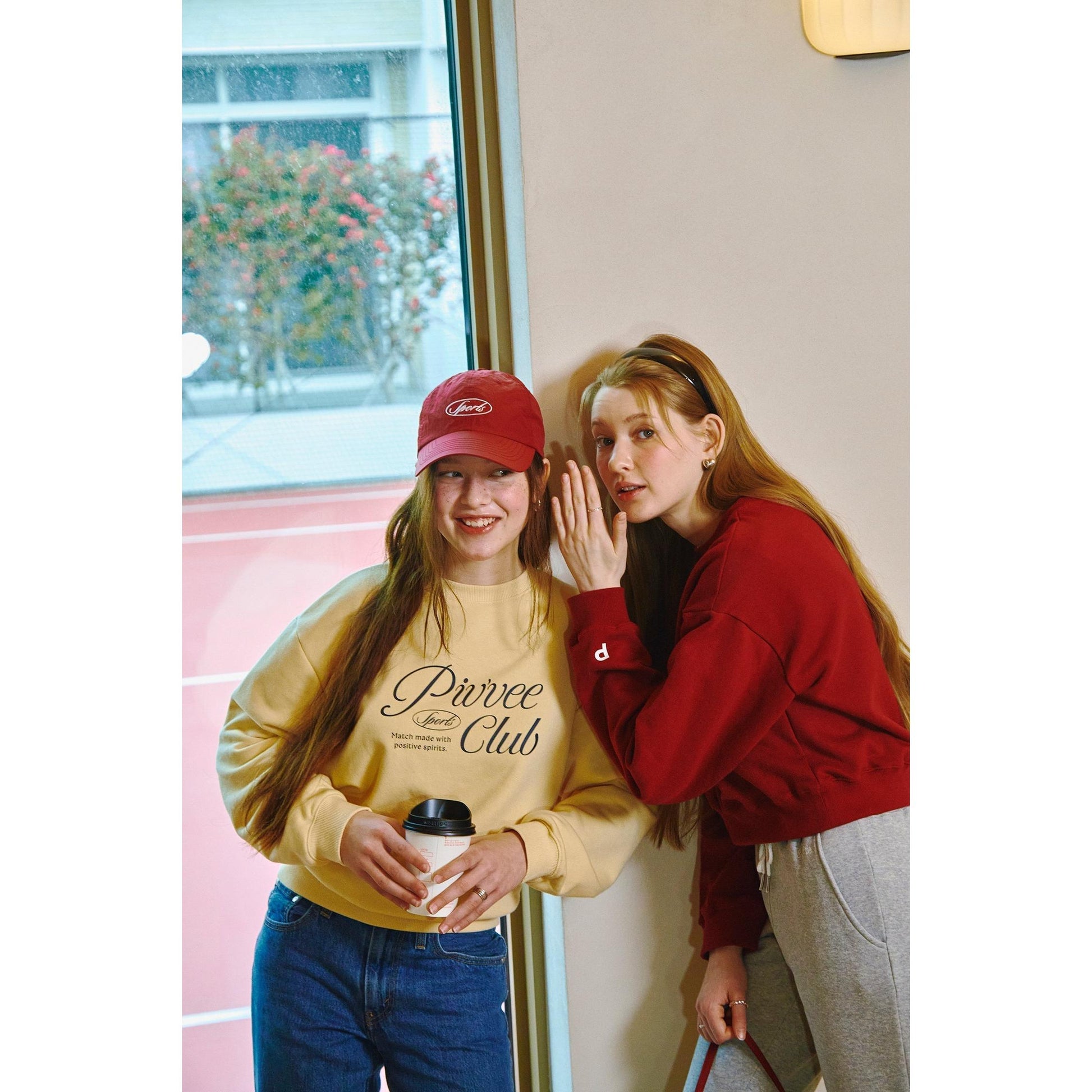 Piv'vee Casual Sweatshirt in Yellow with Stylish Graphic Design for Everyday Wear